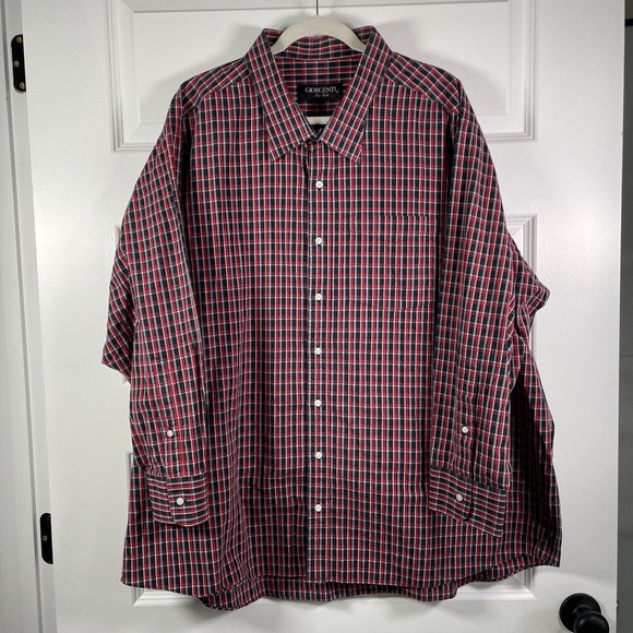 Giorgenti New York Custom Tailored Business Dress Shirt Size 3X 4X Black Red - Picture 2 of 4
